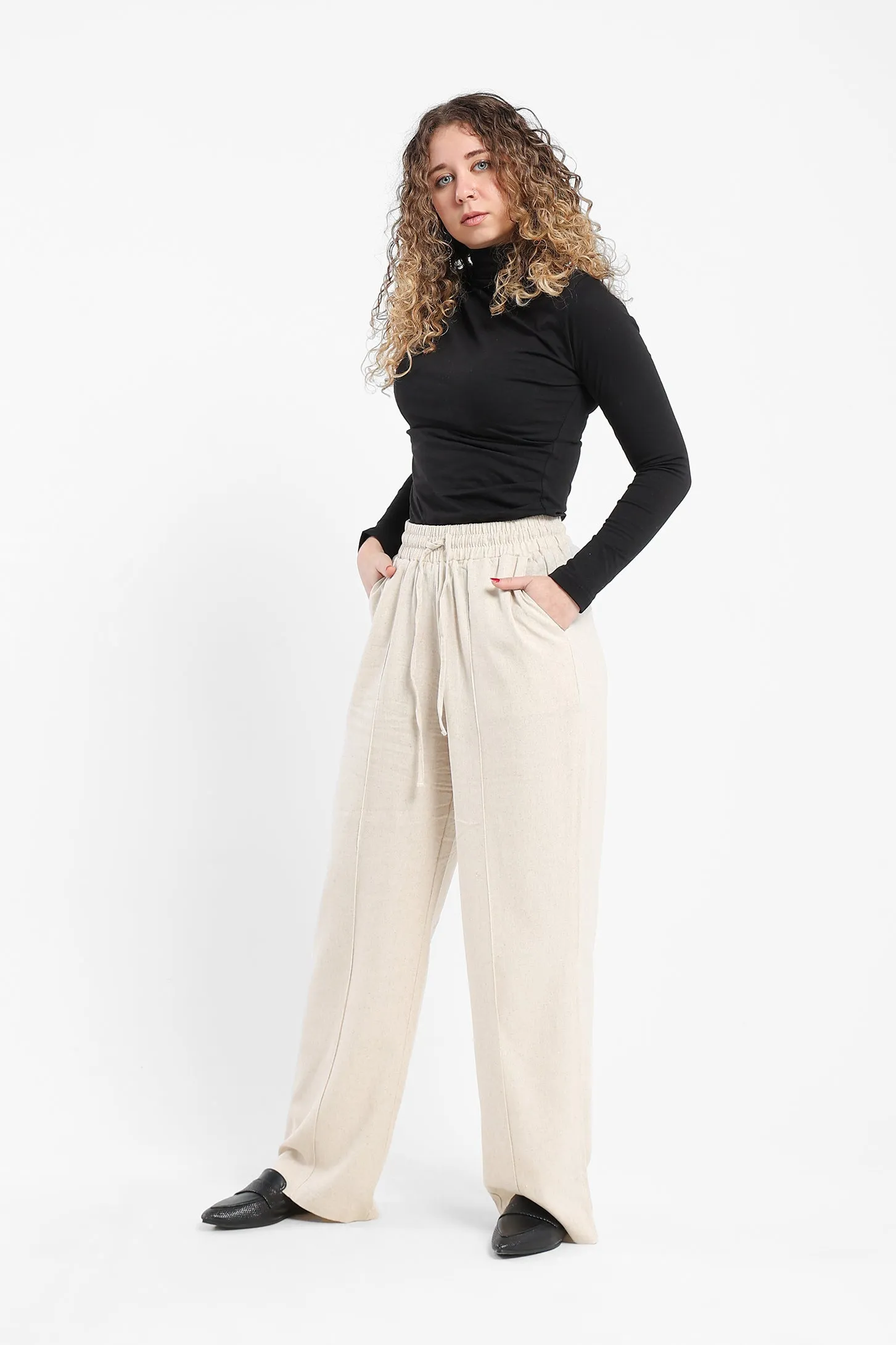 Sandy Linen Pants - Beige