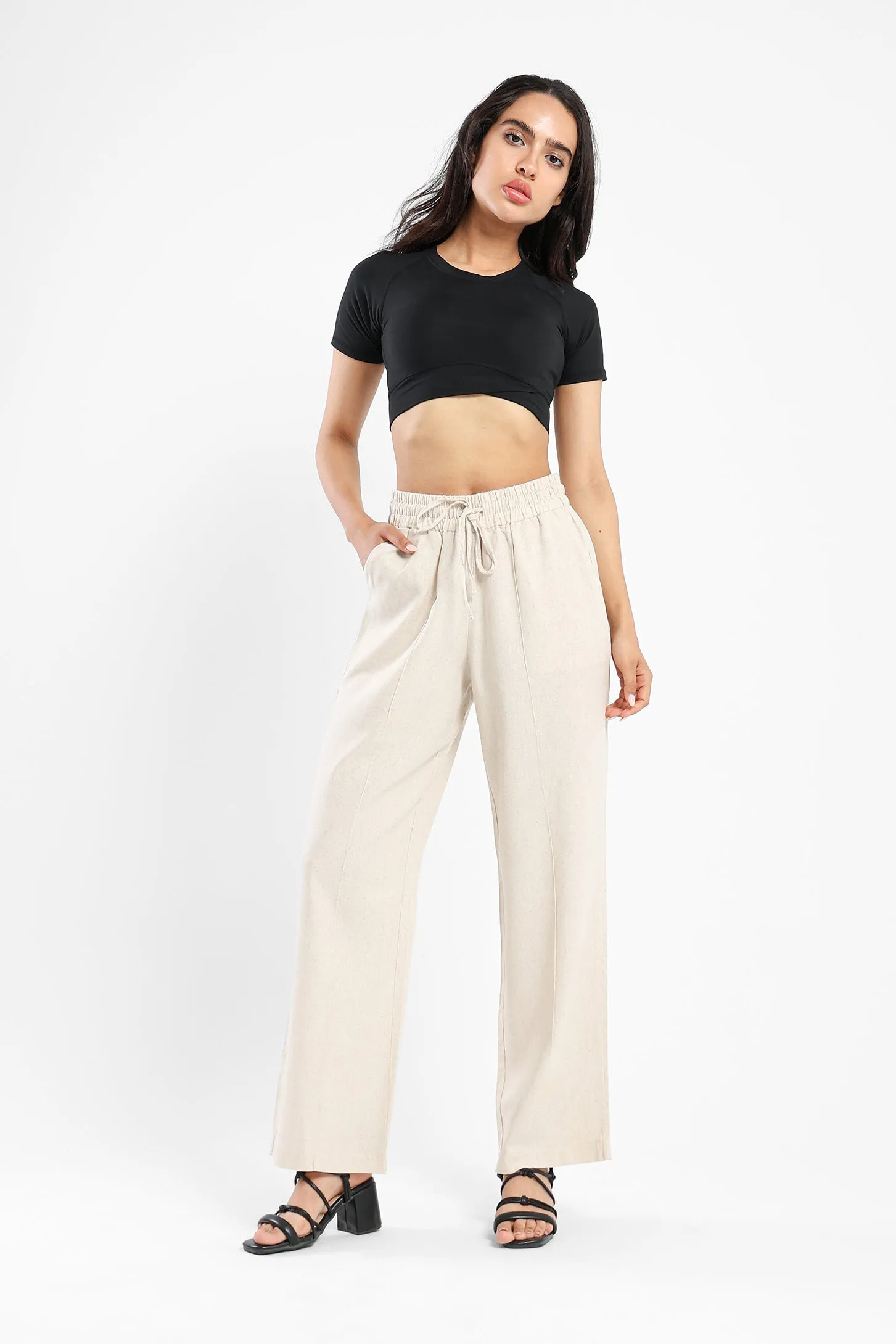 Sandy Linen Pants - Beige