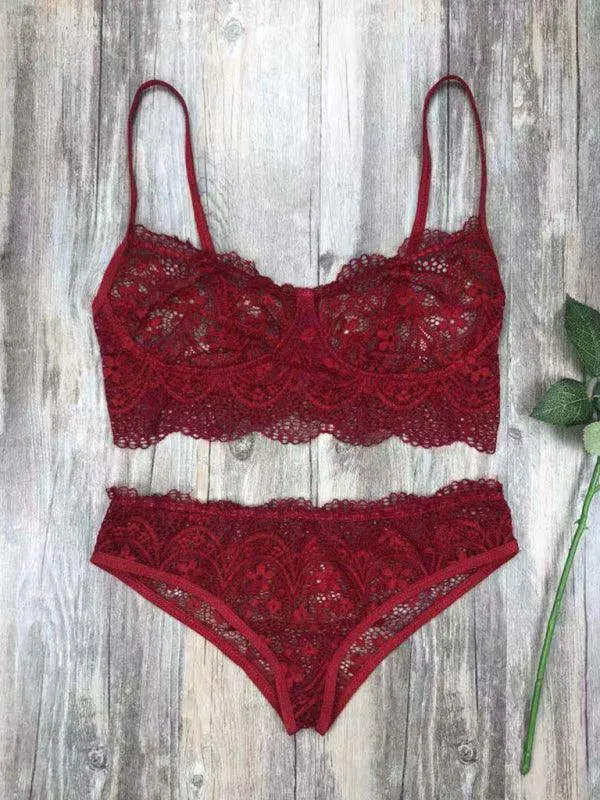 Sexy Eyelash Lace Lingerie Set