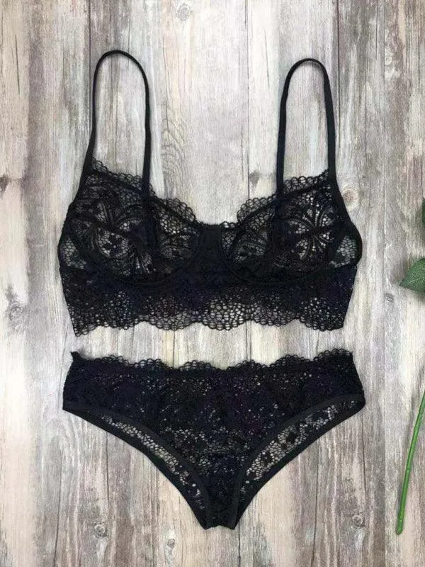 Sexy Eyelash Lace Lingerie Set