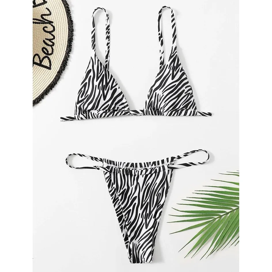 Sexy Tanga-Zebra-Bikini