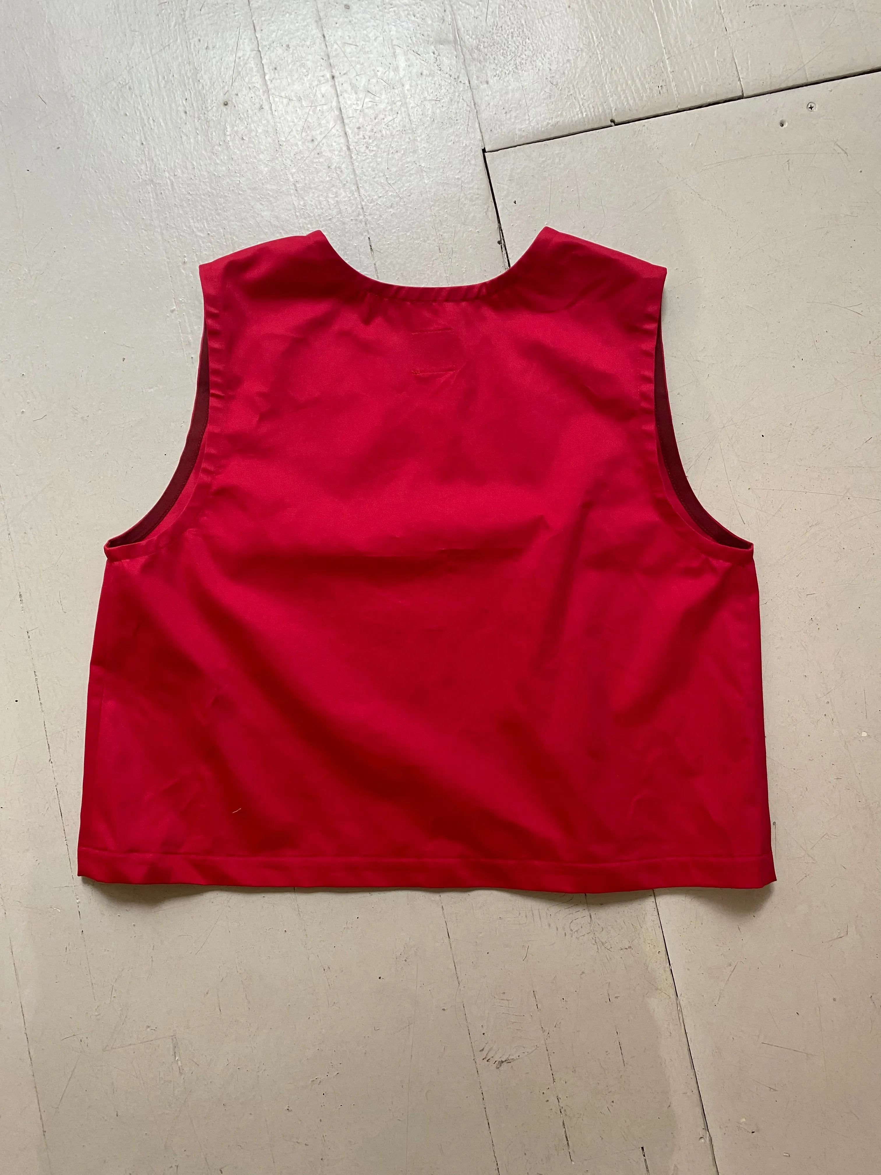 Swan Vest in Red Cotton