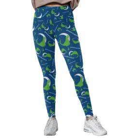 Unisex Leggings | Be Roarsome Blue