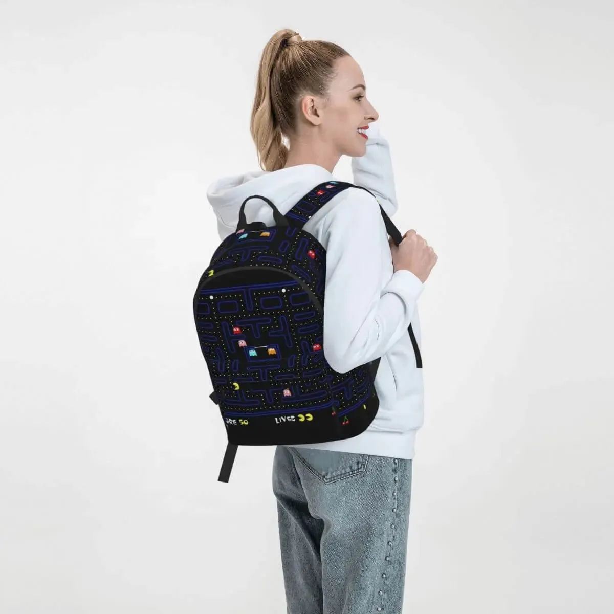 Vintage 80s Pacman Video Game Backpack - Fun and Functional