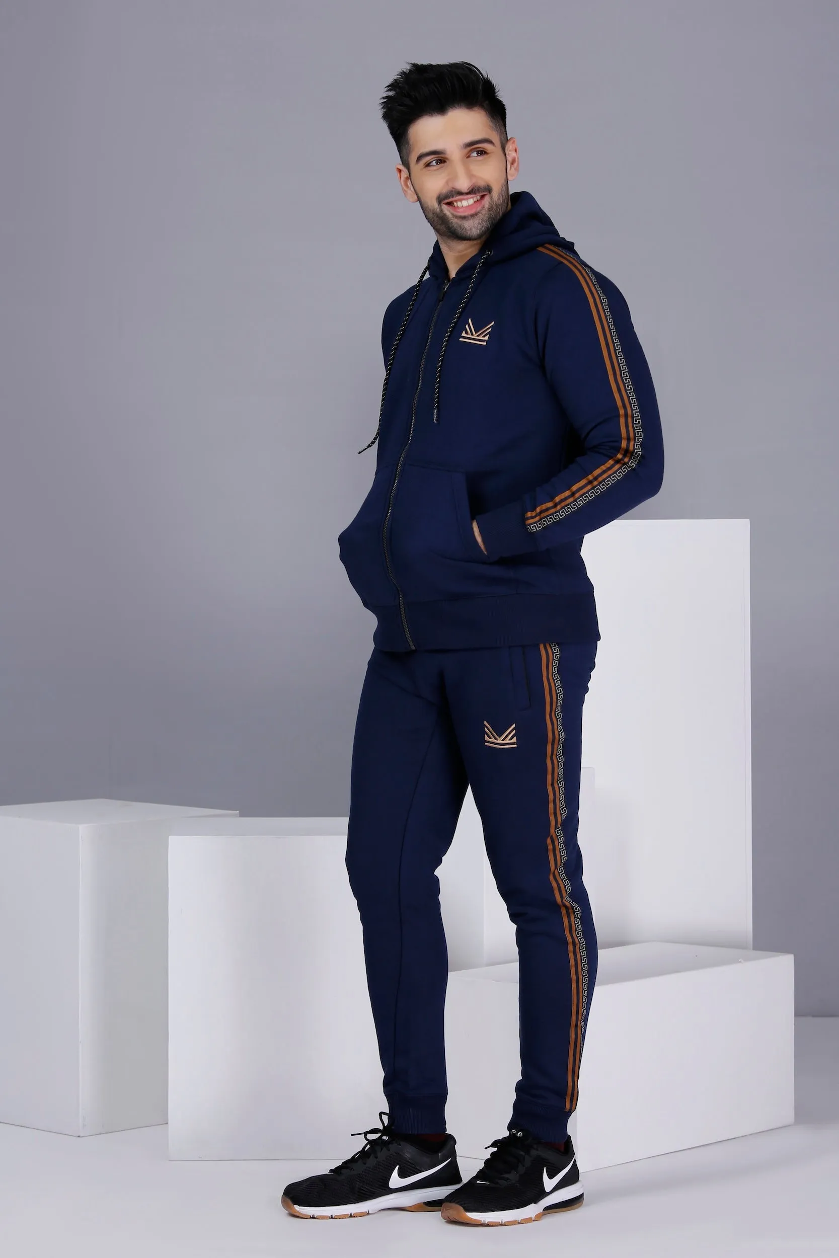 Vrs Tape Cotton Tracksuit - Navy