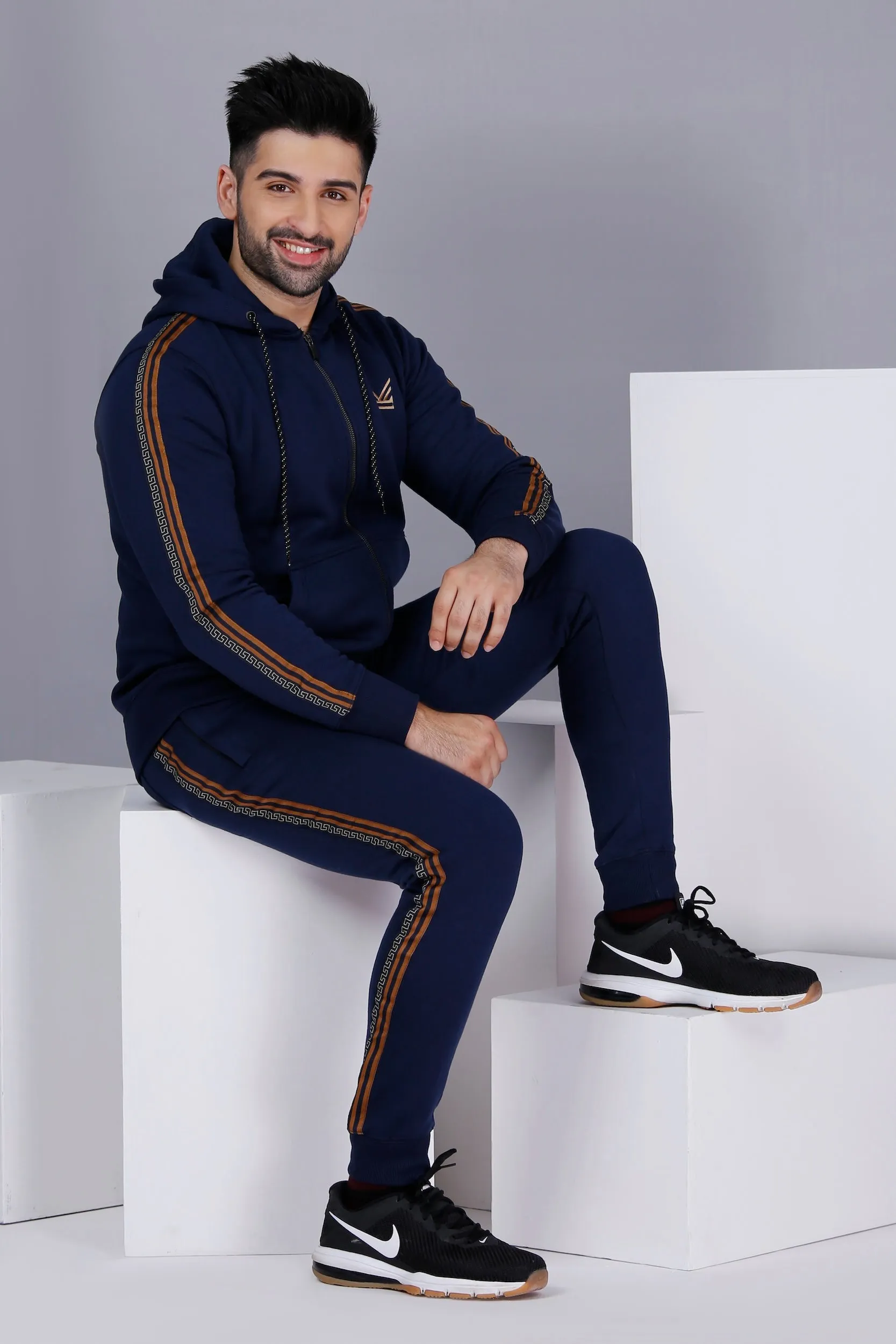 Vrs Tape Cotton Tracksuit - Navy