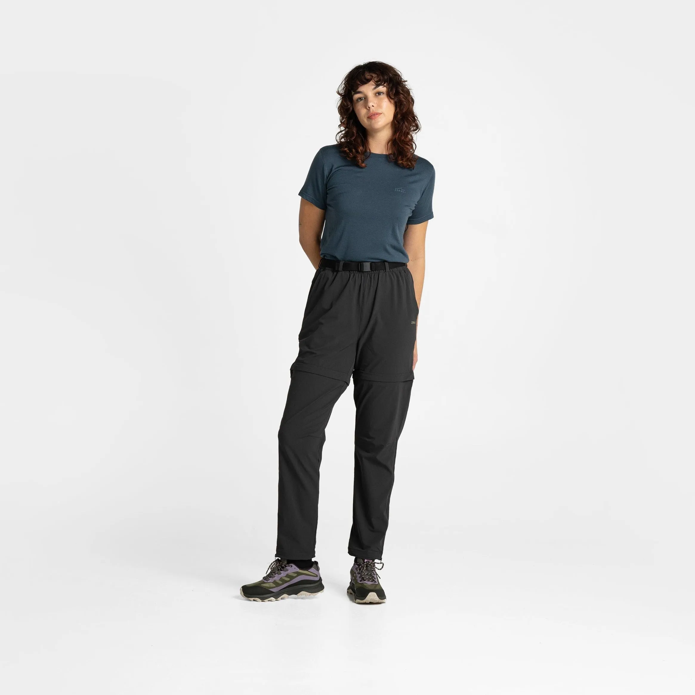 Womens Zip Off Pants Black