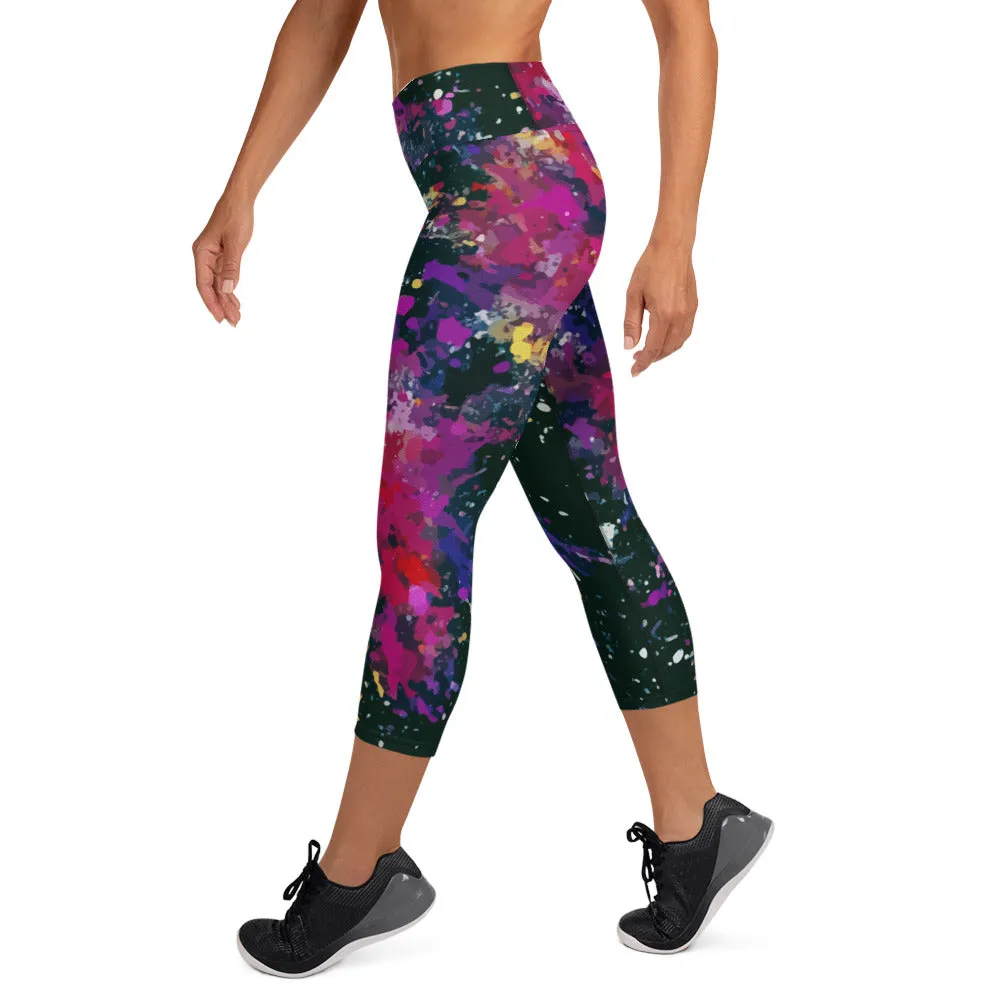 Yoga Capri Leggings Splatter